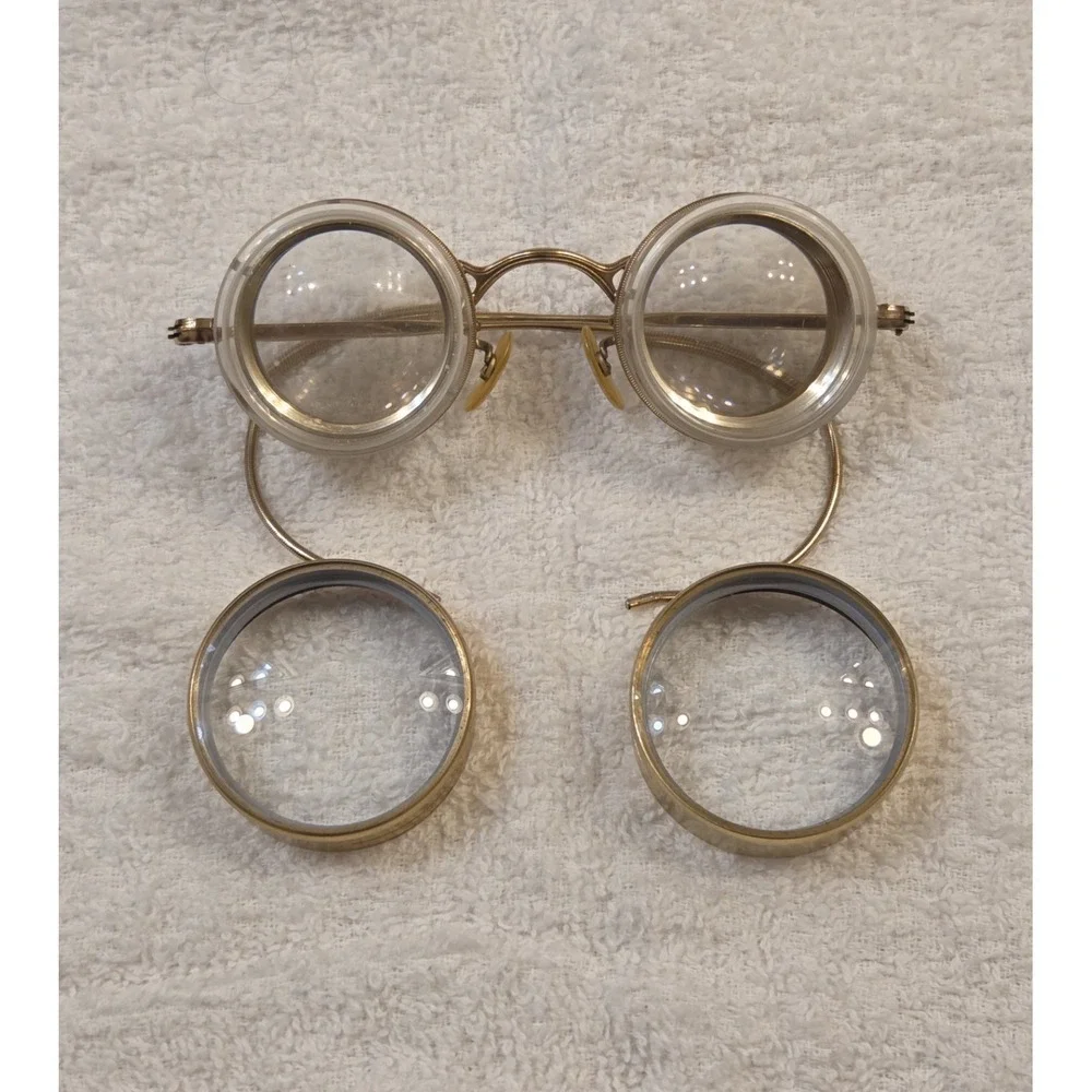 Incredible Antique Shuron 12K GF Surgeon Doctor Jewelers Glasses +3 C. 1890-1910